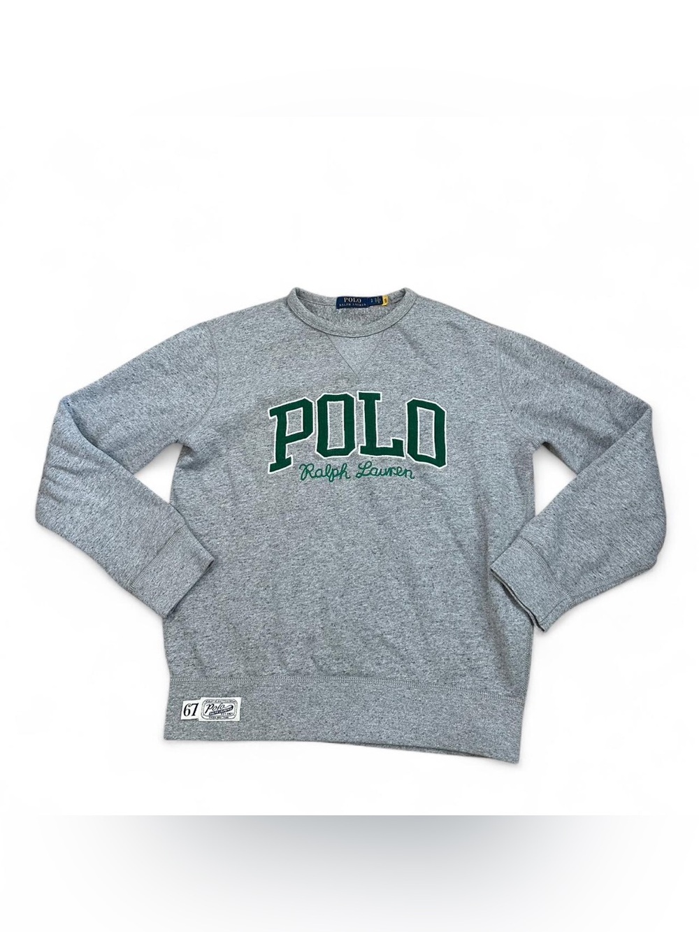 Polo Ralph Lauren Men’s Grey 67 Athletic Knitted Wear Crewneck Sweatshirt Medium